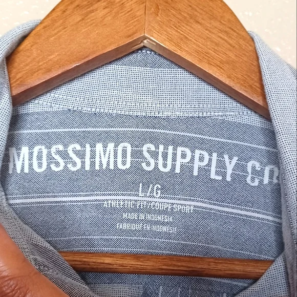 Mossimo Supply Co Men's Large Grey 100% Cotton Long Sleeve Stripe Button Shirt - Picture 3 of 9